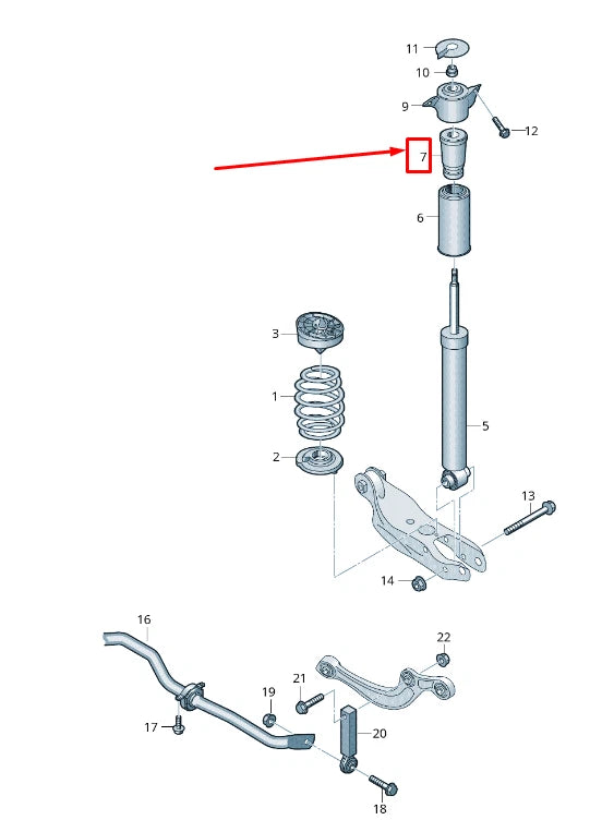 NEW VW TOUAREG CR REAR SHOCK ABSORBER HELPER SPRING 4M4512131E