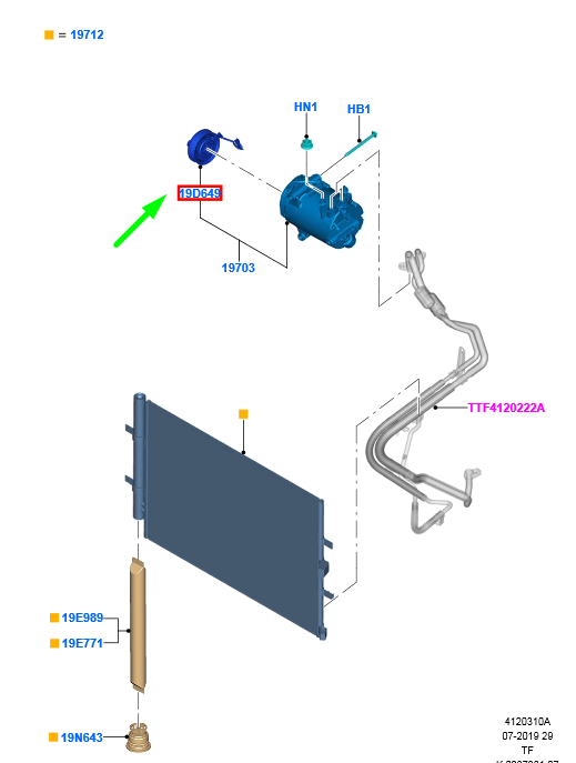new ford transit custom mk1 a/c compressor clutch assy 1772864 original