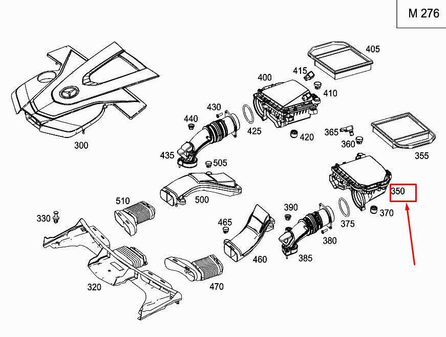 new mercedes-benz c coupe c205 engine air filter box a2760904701 original