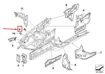 new bmw x3 e83 fluid container bracket swa-sra 8199630 41148199630 original