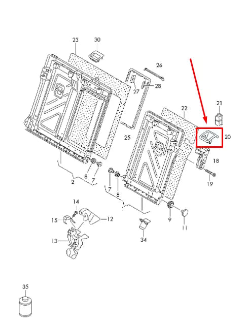 NEW VOLKSWAGEN T-ROC REAR RIGHT SEAT BACKREST LOCK TRIM 5G0885894B82V ORIGINAL