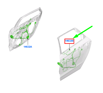 new ford mondeo mk5 rear left door wiring dg9t-14633-gag 1878601 original