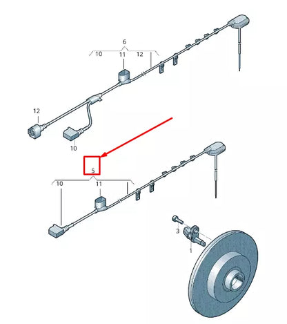 NEW VW SHARAN 7N REAR LEFT SPEED SENSOR WIRING HARNESS 7N0927904BE