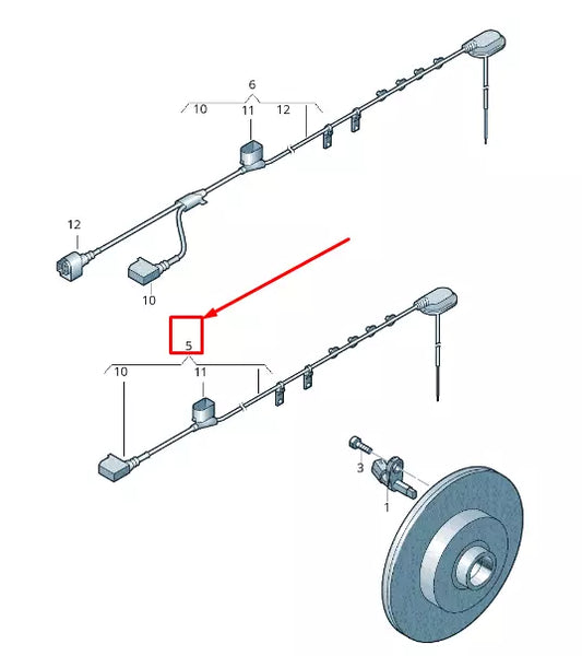 NEW VW SHARAN 7N REAR LEFT SPEED SENSOR WIRING HARNESS 7N0927904BE