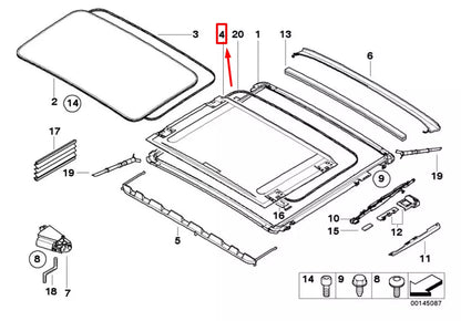 NEW BMW 3 E90 SUNROOF HEADLINER COVERING 7157445 54107157445 ORIGINAL