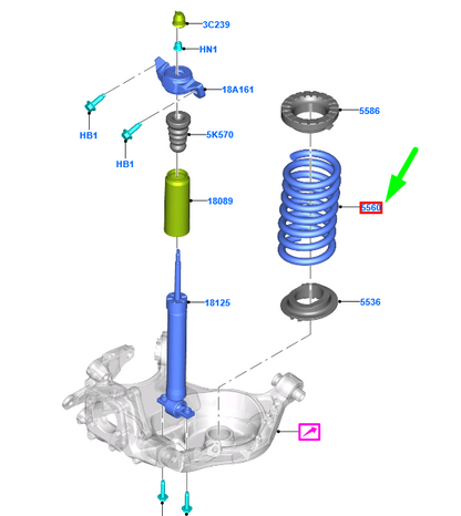 new ford mondeo mk5 rear coil spring dg9c-5560-uec 1859820 original