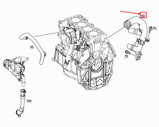 new mercedes-benz citan w415 engine coolant hose a6072030382 original