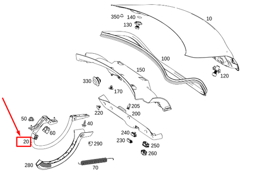 new mercedes-benz cla c118 rear left side bootlid hinge a1187500100 original