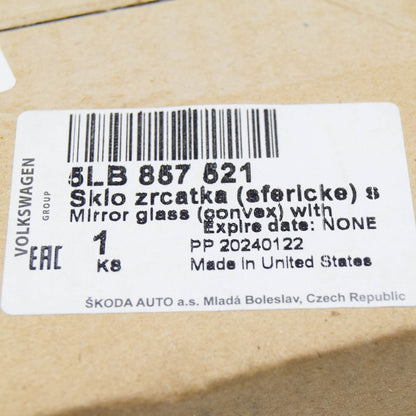 NEW SKODA ENYAQ IV FRONT LEFT DOOR MIRROR GLASS LHD 5LB857521 ORIGINAL