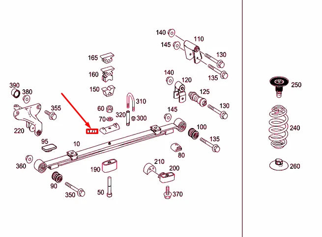 NEW MERCEDES-BENZ SPRINTER 906 REAR SPRING PLATE A9063250254 ORIGINAL