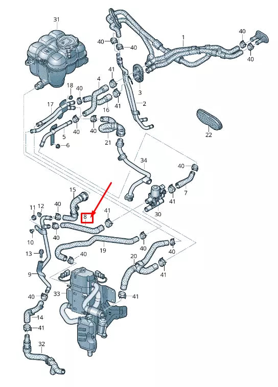 NEW AUDI Q7 4M ENGINE COOLANT HOSE 4M0265373Q