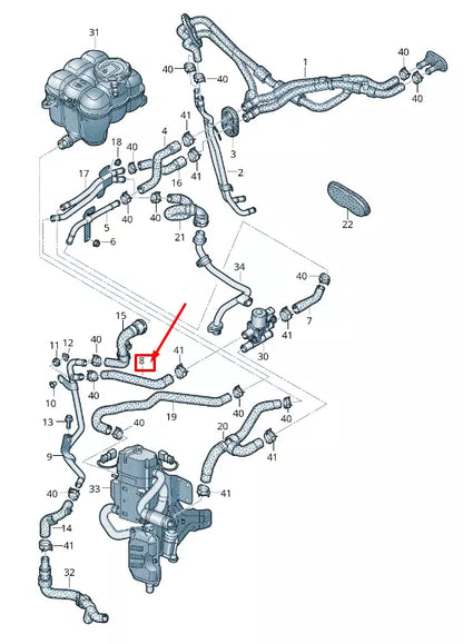 NEW AUDI Q7 4M ENGINE COOLANT HOSE 4M0265373Q