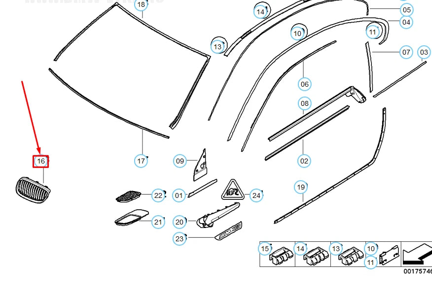 NEW BMW 3 COUPE E92 FRONT RADIATOR LEFT BLACK CHROME GRILLE 51137254971 ORIGINAL