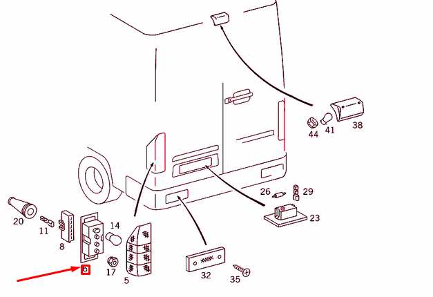 NEW MERCEDES-BENZ SPRINTER 903 REAR LAMP SUPPORT HOLDER A0008200577 ORIGINAL