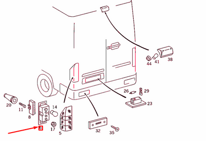 NEW MERCEDES-BENZ SPRINTER 903 REAR LAMP SUPPORT HOLDER A0008200577 ORIGINAL