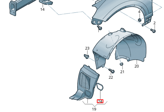 new volkswagen touareg 7p5 right wheel housing liner cover 7p6805414 original