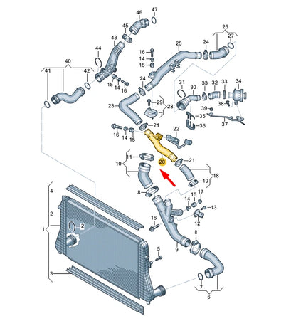 NEW VW GOLF MK6 CHARGE AIR COOLER PRESSURE PIPE 1K0145844A ORIGINAL