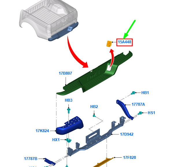 new ford ranger t6 mk3 rear bumper left reflector assy 1738595 original