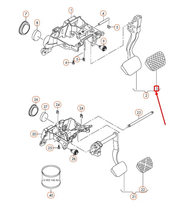 NEW AUDI RS5 QUATTRO 8T FOOT BRAKE PEDAL CAP 8T1723173 ORIGINAL