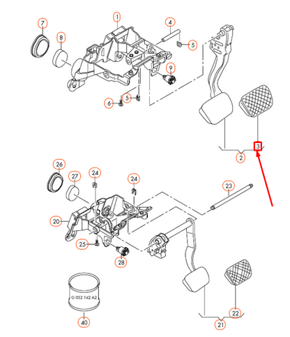NEW AUDI RS5 QUATTRO 8T FOOT BRAKE PEDAL CAP 8T1723173 ORIGINAL