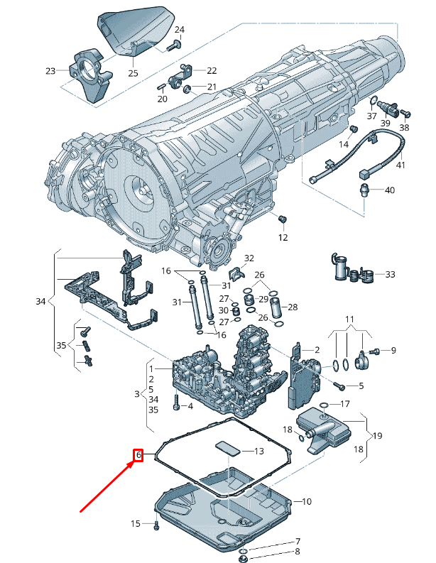 NEW AUDI A6 C7 AUTOMATIC TRANSMISSION OIL PAN GASKET 0B5321371F ORIGINAL