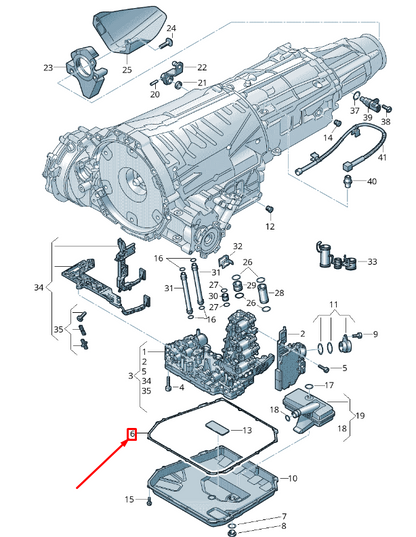 NEW AUDI A6 C7 AUTOMATIC TRANSMISSION OIL PAN GASKET 0B5321371F ORIGINAL
