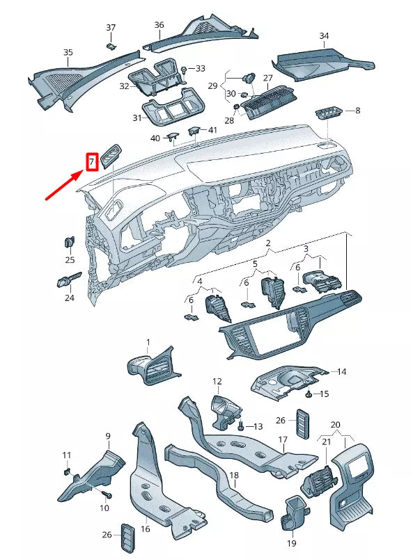 NEW VW T-ROC A11 LEFT DASHBOARD DOOR WINDOW AIR VENT RHD 2GB81970581U