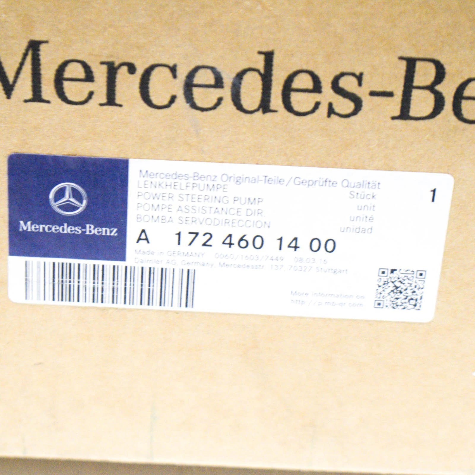 NEW MERCEDES BENZ SLC R172 AMG POWER STEERING PUMP A1724601400 ORIGINAL