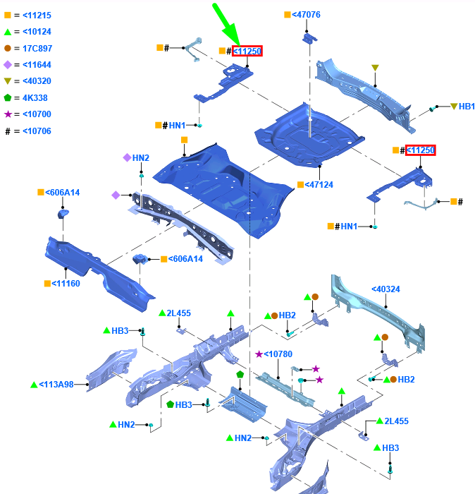 new ford kuga mk3 cx482 rear left floor pan extension assy 2377700 original