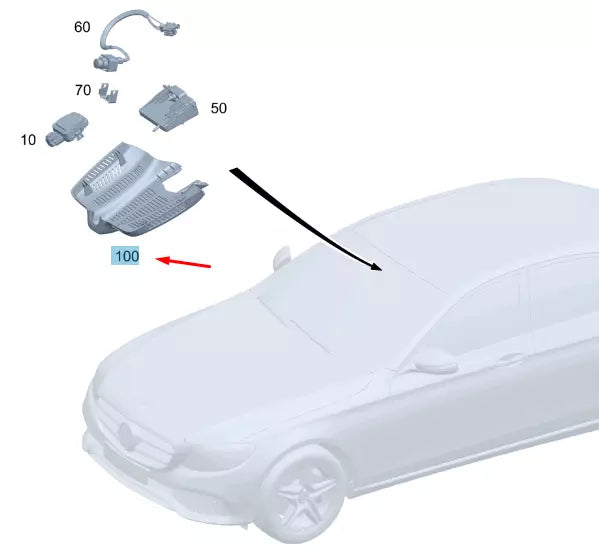 NEW MERCEDES-BENZ E W213 RAIN AND LIGHT SENSOR COVER A21382100369051 ORIGINAL