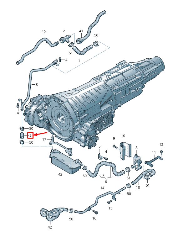 new audi a6 avant c7 automatic transmission oil cooler hose 4g0121449m original