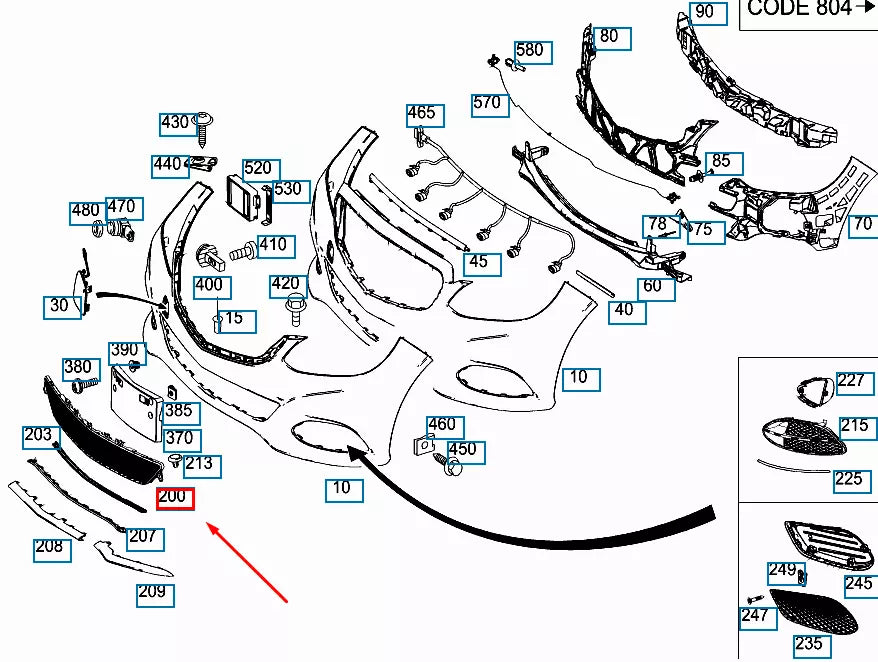 NEW MERCEDES-BENZ E W212 FRONT LOWER BUMPER CENTER GRILLE A2128850023 ORIGINAL