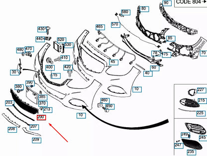 NEW MERCEDES-BENZ E W212 FRONT LOWER BUMPER CENTER GRILLE A2128850023 ORIGINAL