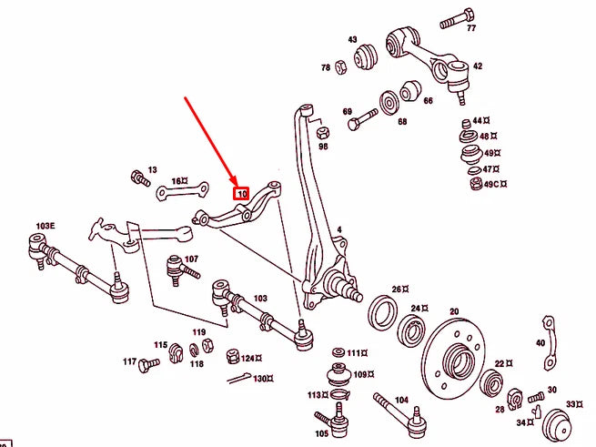 NEW MERCEDES-BENZ S W116 FRONT LEFT STEERING ARM A1163321620 ORIGINAL