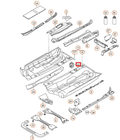 NEW AUDI A3 8P LEFT INTERMEDIATE BEARING BRACKET 1K0804331 ORIGINAL