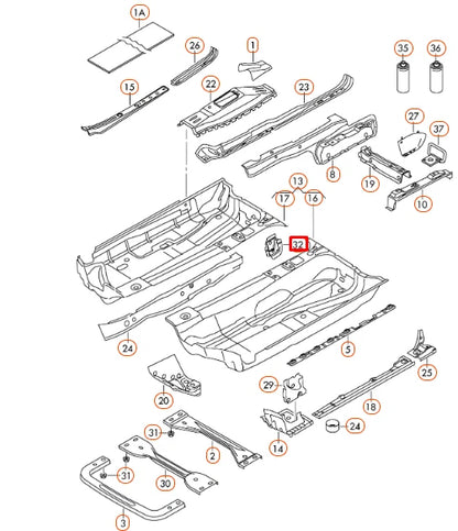 NEW AUDI A3 8P LEFT INTERMEDIATE BEARING BRACKET 1K0804331 ORIGINAL