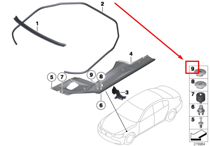 NEW BMW 7 F01, F02 HOOD COVER 51767321417 7321417 ORIGINAL