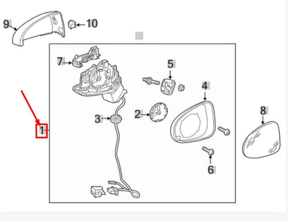 NEW AUDI A3 8V FRONT RIGHT DOOR MIRROR ASSEMBLY 8V5857410AC9B9