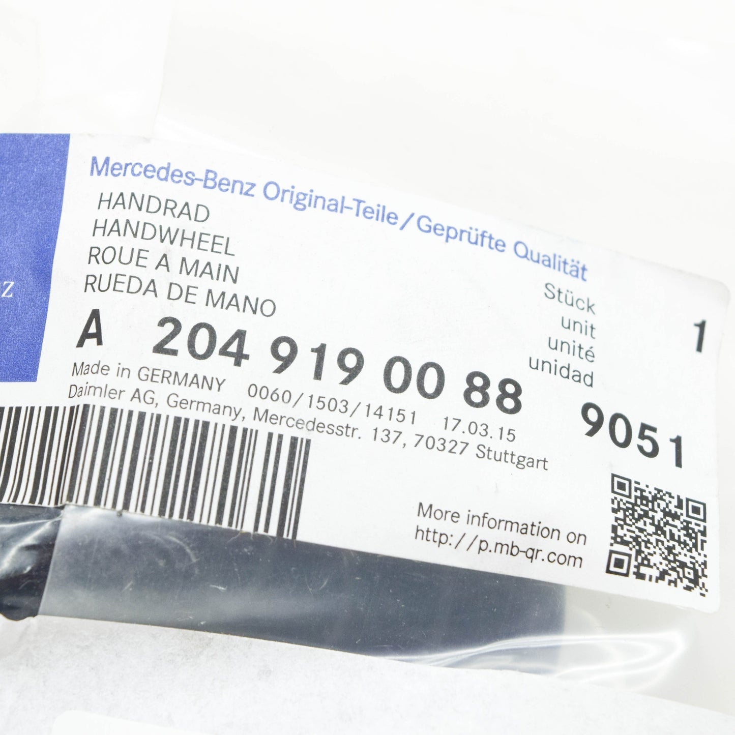 NEW MERCEDES-BENZ C W204 FRONT SEAT HANDWHEEL A20491900889051 ORIGINAL
