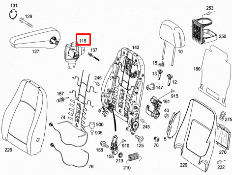 NEW MB VITO W639 TAKE-UP DEVICE RETROFIT LEFT ARMREST A0009190004 ORIGINAL