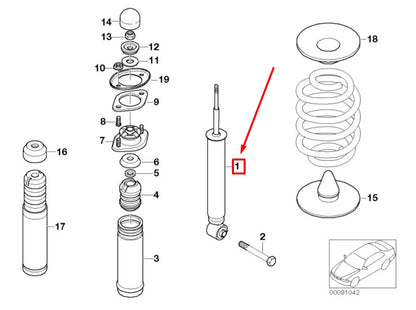 NEW BMW 3 CABRIO E46 REAR SHOCK ABSORBER 6757045 33526757045 ORIGINAL