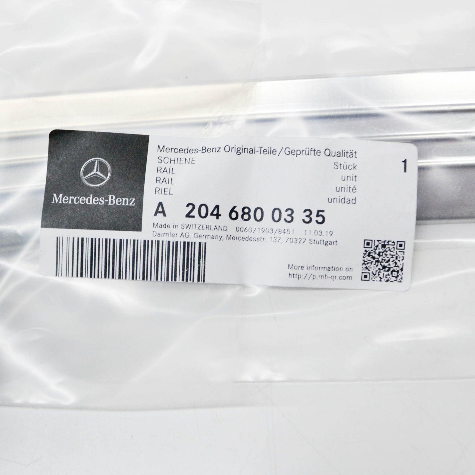 NEW MERCEDES-BENZ C W204 REAR LEFT OUTSIDE ENTRANCE RAIL A2046800335 ORIGINAL