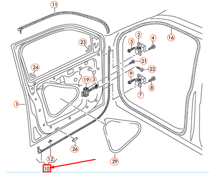 new volkswagen amarok front right lower outer door seal 2h0837774e9b9 original