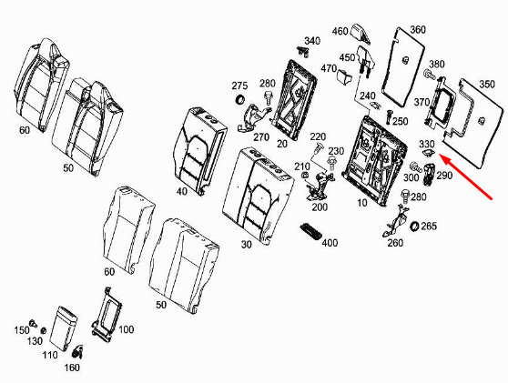 new mb cla c117 rear right seat backrest trim a1769230800657h52 original