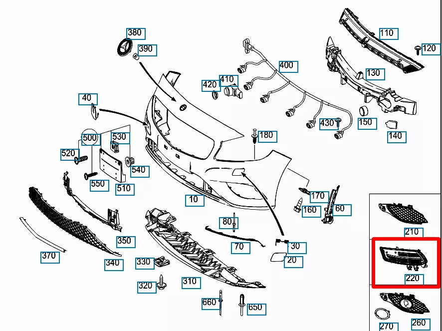 NEW MERCEDES-BENZ A-CLASS W176 FRONT BUMPER RIGHT GRILLE A1768851622