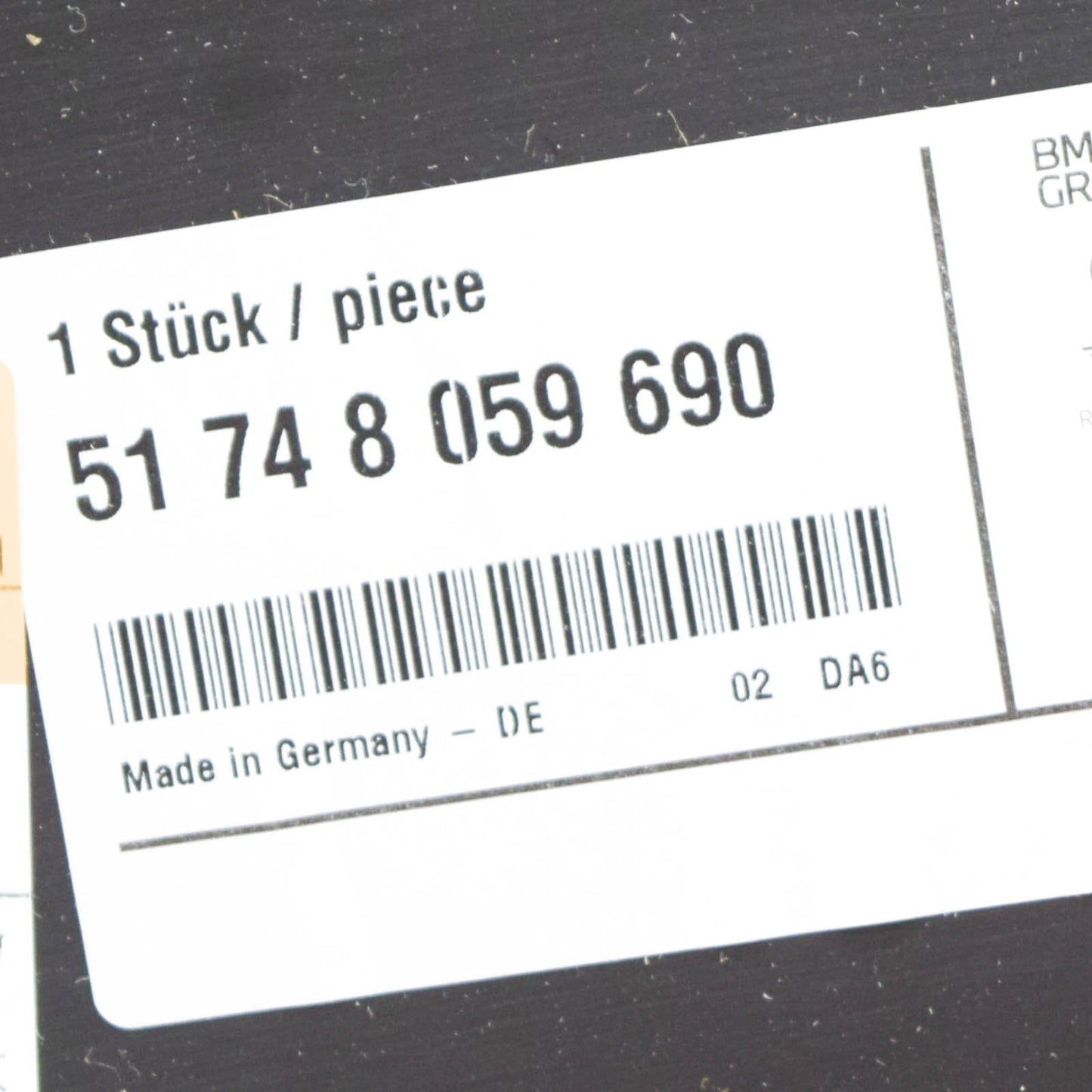 new bmw m8 cabrio f91 right radiator air duct 51748059690 8059690 original