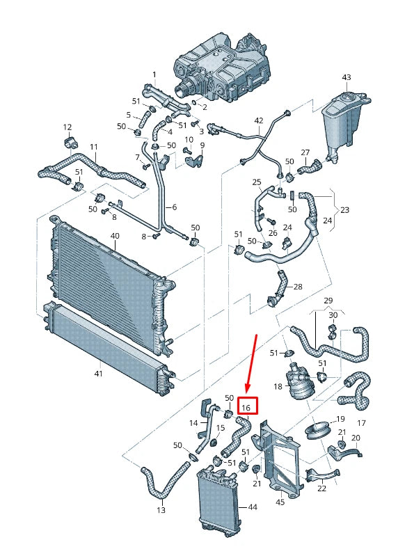 NEW AUDI A4 AVANT B8 LEFT OUTER RADIATOR COOLANT HOSE 8K0145921C ORIGINAL
