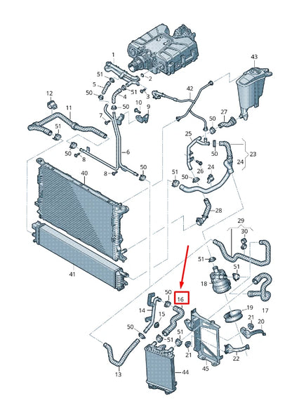 NEW AUDI A4 AVANT B8 LEFT OUTER RADIATOR COOLANT HOSE 8K0145921C ORIGINAL