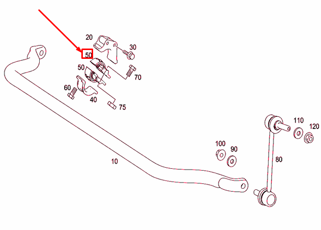 NEW MERCEDES-BENZ R W251 FRONT TORSION BAR RUBBER BUSHING A2513230885 ORIGINAL