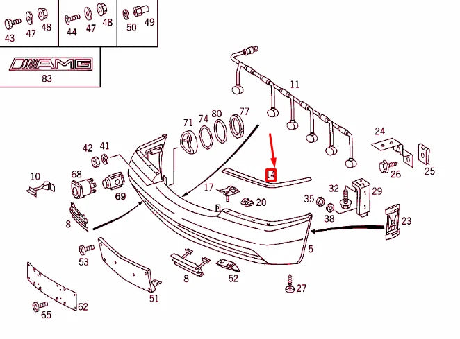 NEW MB S W140 FRONT BUMPER PANELLING RIGHT BAFFLE PLATE A1408801436